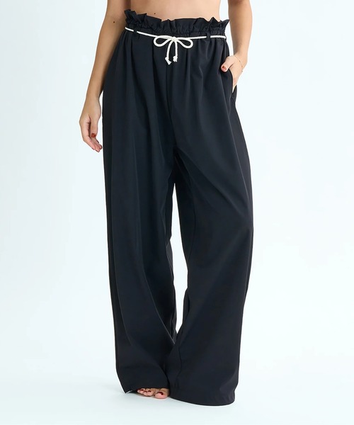 ROXY（ロキシー）の「YES SEA PANTS /ロキシー水陸両用ストレッチUVカット速乾塩素対応ドローコード付きワイドパンツ（水着）（ラッシュガード・レディース・ベージュ/ブラック・MEDIUM/LARGE/SMALL）」の20枚目の写真