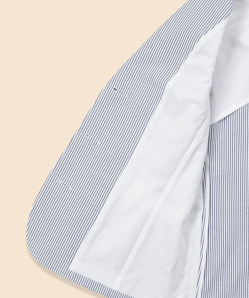 BROOKS BROTHERS(ブルックスブラザーズ)の「コットン シアサッカーストライプ 3ボタンジャケット(テーラードジャケット・レディース・ホワイト×ブルー・2/4/6/8/0)」の5枚目の写真