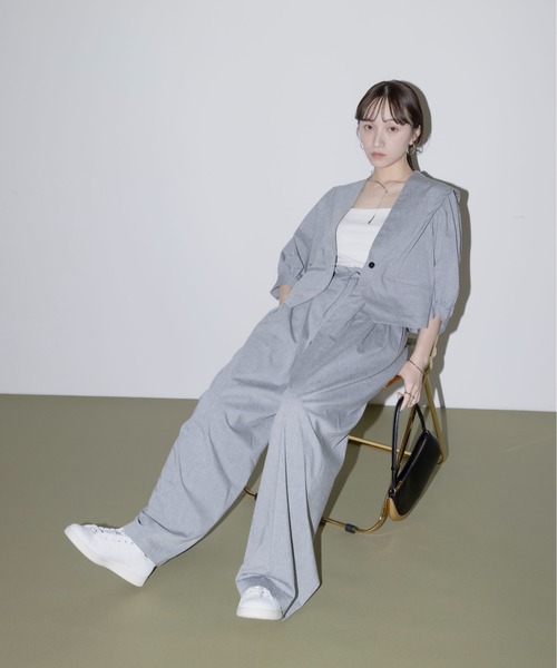 Eimee Law ショルダータック クロップドライトジャケット ショルダータック クロップドライトジャケット（ノーカラー