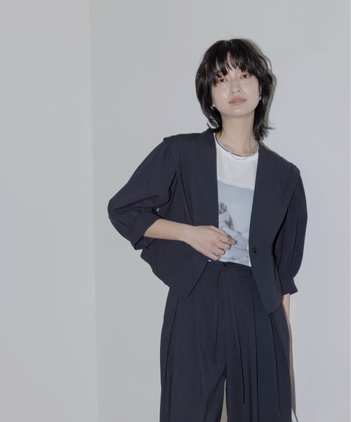 Eimee Law ショルダータック クロップドライトジャケット ショルダータック クロップドライトジャケット（ノーカラー