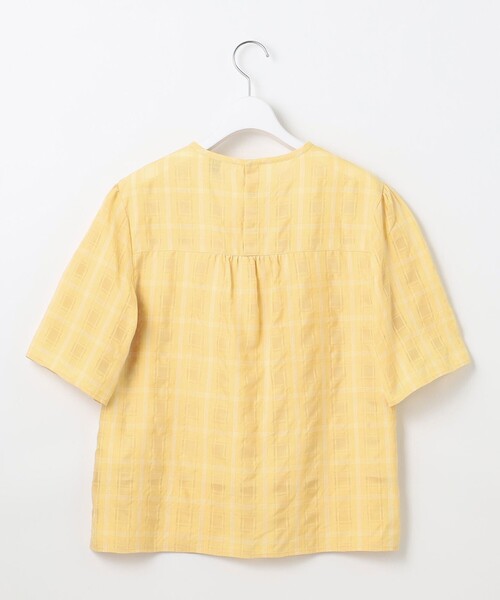 J.PRESS(ジェイプレス)の「【洗える】SHEER チェック フレアスリーブ ブラウス(シャツ/ブラウス・レディース・オレンジ系3/ピーコックグリーン系3/ホワイト系3・9/11)」の15枚目の写真