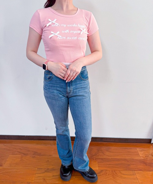frunco(フランコ)の「【ZOZO限定】レース付きレタリングロゴTシャツ(Tシャツ/カットソー・レディース・イエロー/ホワイト/ピンク/ブルー/グレー・FREE)」の16枚目の写真
