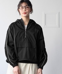 SMILE LAND（スマイルランド）の「＜大きいサイズ＞エアーナイロン配色パイピングアノラックパーカー（はっ水）（ナイロンジャケット）」