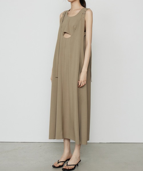 LE CIEL BLEU(ルシェルブルー)の「エクストラロングストラップAラインドレス / Extra Long Strap A-Line Dress(ワンピース・レディース・ブラック/カーキ・38/36)」の13枚目の写真
