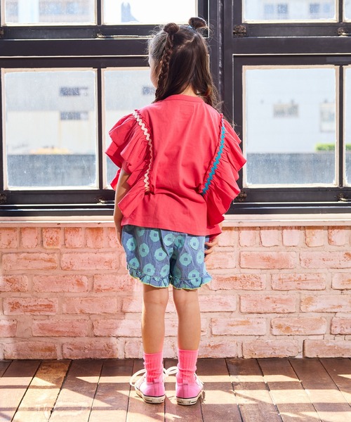 MARKEY'S（マーキーズ）の「ショルダーフリルＴシャツ（Tシャツ/カットソー・キッズ・オフホワイト/チャコール/ピンク・130/120/110/100/90/150/140）」の9枚目の写真