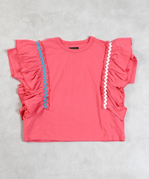 MARKEY'S（マーキーズ）の「ショルダーフリルＴシャツ（Tシャツ/カットソー・キッズ・オフホワイト/チャコール/ピンク・130/120/110/100/90/150/140）」の15枚目の写真