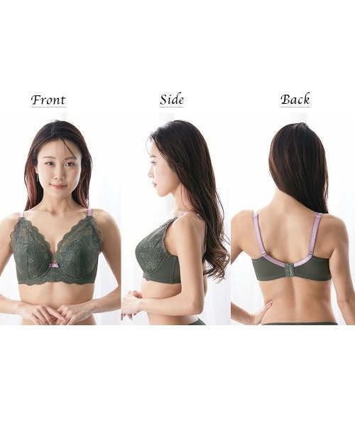 Nissen glamor(ニッセングラマー)の「【大きい胸】高嶺のフルカップブラジャー 脇高 配色レース(DEFGカップ)(ブラジャー・レディース・アイボリー/チャコールグレー・D70/D75/E70/E75/F70/F75/G85/F90/E100/F95/F100/G100/G80/D85/D95/E85/E90/F85/D90/E80/D80/F80/G70/G75/G90)」の14枚目の写真