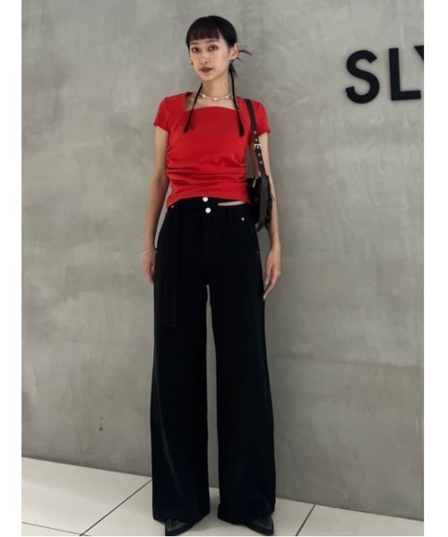パンツ SLY DOUBLE HOLE BELT STRAIGHT PT-E SLY | DOUBLE HOLE BELT STRAIGHT パンツ (ストレート ) |SHEL