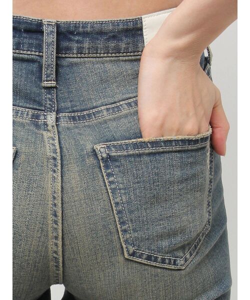 ハイウエストTIERED FRINGEフレアデニムパンツ セール】ハイウエストTIERED FRINGEフレアデニムパンツ（デニム