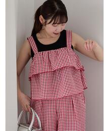 ehka sopo | ギンガムチェックフリルビスチェ(シャツ/ブラウス)