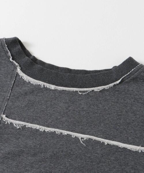 SENSE OF PLACE by URBAN RESEARCH（センスオブプレイスバイアーバンリサーチ）の「パッチワーククロップドトップ（Tシャツ/カットソー・レディース・チャコールグレー/オートミール/ライトグレー・ONE）」の9枚目の写真