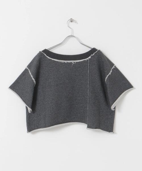 SENSE OF PLACE by URBAN RESEARCH（センスオブプレイスバイアーバンリサーチ）の「パッチワーククロップドトップ（Tシャツ/カットソー・レディース・チャコールグレー/オートミール/ライトグレー・ONE）」の11枚目の写真