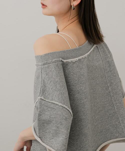 SENSE OF PLACE by URBAN RESEARCH（センスオブプレイスバイアーバンリサーチ）の「パッチワーククロップドトップ（Tシャツ/カットソー・レディース・チャコールグレー/オートミール/ライトグレー・ONE）」の15枚目の写真