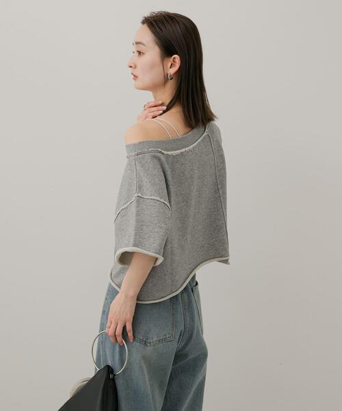 SENSE OF PLACE by URBAN RESEARCH（センスオブプレイスバイアーバンリサーチ）の「パッチワーククロップドトップ（Tシャツ/カットソー・レディース・チャコールグレー/オートミール/ライトグレー・ONE）」の18枚目の写真