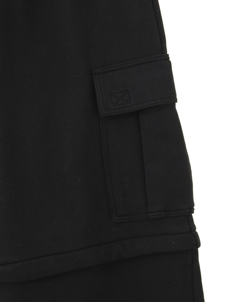 X-girl（エックスガール）の「2WAY WIDE LEG CARGO SWEAT PANTS（スウェットパンツ・レディース・アッシュ/ブラック・S/M）」の12枚目の写真