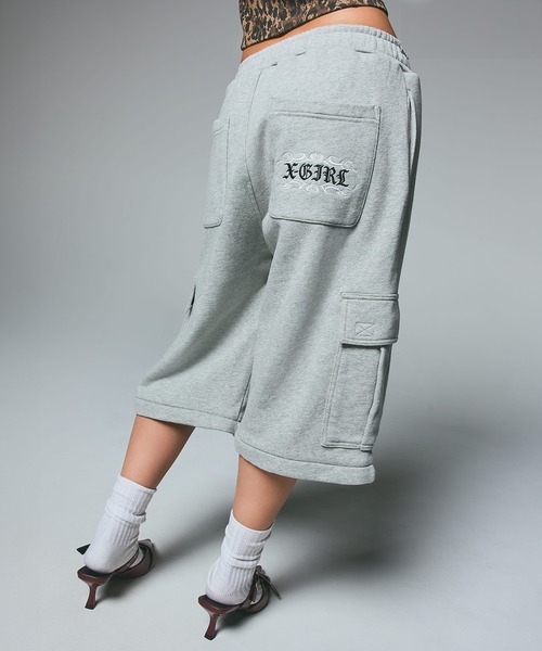 X-girl(エックスガール)の「2WAY WIDE LEG CARGO SWEAT PANTS(スウェットパンツ・レディース・アッシュ/ブラック・S/M)」の19枚目の写真
