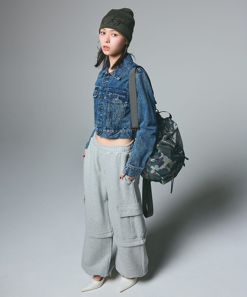 X-girl(エックスガール)の「2WAY WIDE LEG CARGO SWEAT PANTS(スウェットパンツ・レディース・アッシュ/ブラック・S/M)」の17枚目の写真