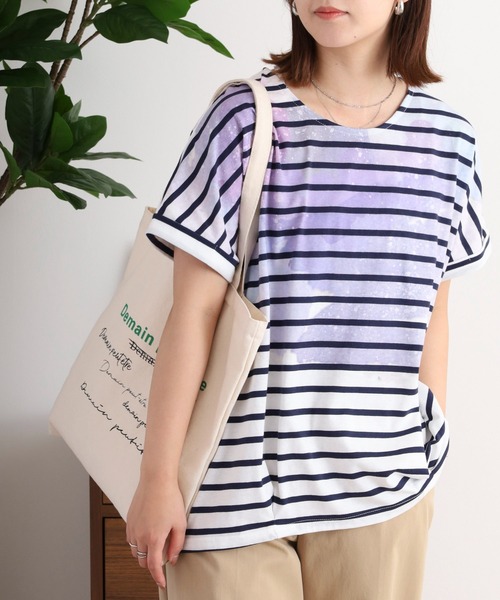 セール】myke 水彩宇宙プリントタックTシャツ（Tシャツ/カットソー