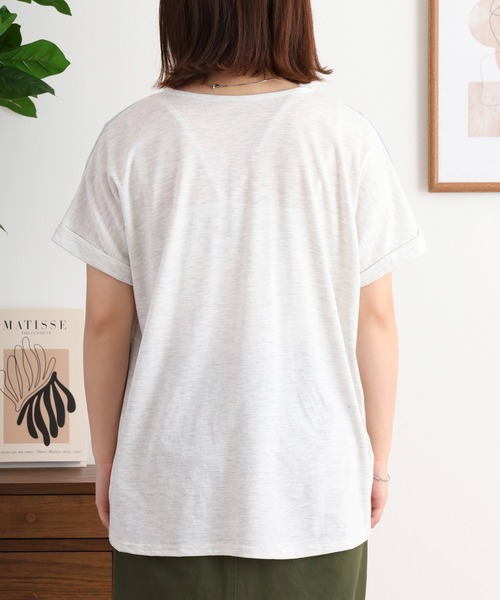 myke(ミーカ)の「myke 水彩宇宙プリントタックTシャツ(Tシャツ/カットソー・レディース・オフホワイト/ホワイト×ネイビー/杢グレー・M)」の10枚目の写真