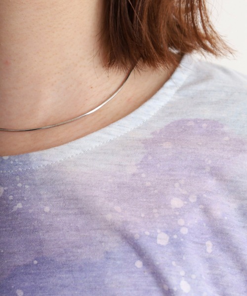 myke(ミーカ)の「myke 水彩宇宙プリントタックTシャツ(Tシャツ/カットソー・レディース・オフホワイト/ホワイト×ネイビー/杢グレー・M)」の12枚目の写真
