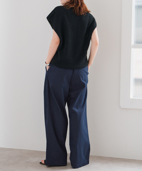 Spick & Span(スピックアンドスパン)の「《WEB限定 / 追加》コットンレーヨンドロストフレアパンツ(その他パンツ・レディース・ベージュ/ネイビー・36/38)」の20枚目の写真