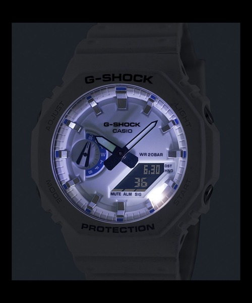 G-SHOCK(ジーショック)の「HIDDEN GLOW Series / GA-2100HDS-7AJF(アナログ腕時計・メンズ・ホワイト×ブルー・FREE)」の4枚目の写真