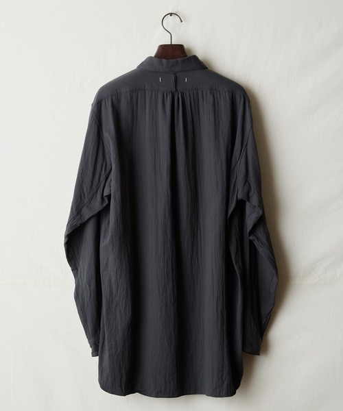 suzuki takayuki(スズキタカユキ)の「one-piece shawl-collar shirt Ⅱ(シャツ/ブラウス・メンズ・アイボリー/ブラック/チャコールグレー・01/02/00)」の5枚目の写真
