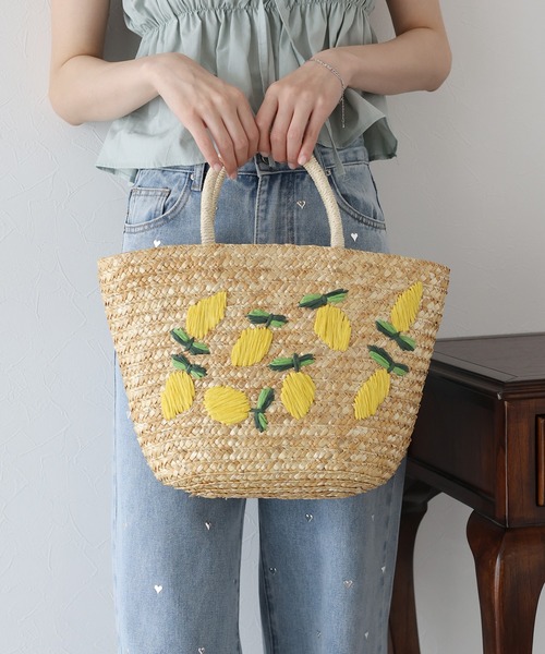 セール】フルーツ刺繍かごバッグ（かごバッグ）｜BLUEEAST