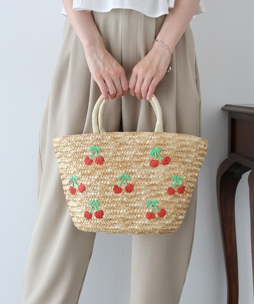 フルーツ刺繍かごバッグ（かごバッグ）｜BLUEEAST（ブルー