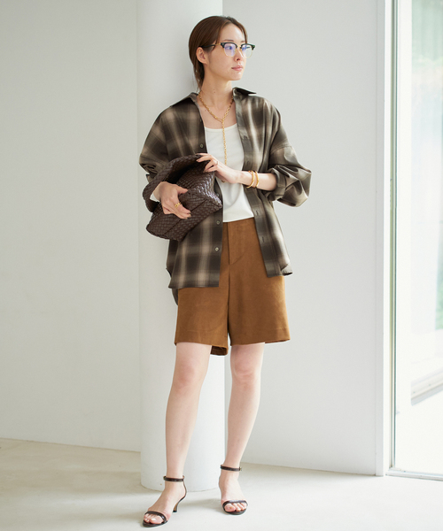 plage(プラージュ)の「OMBRE CHECK シャツ(シャツ/ブラウス・レディース・ブラウン・FREE)」の16枚目の写真