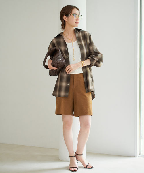 plage(プラージュ)の「OMBRE CHECK シャツ(シャツ/ブラウス・レディース・ブラウン・FREE)」の17枚目の写真