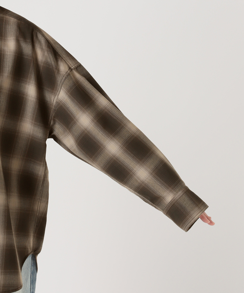 plage(プラージュ)の「OMBRE CHECK シャツ(シャツ/ブラウス・レディース・ブラウン・FREE)」の12枚目の写真