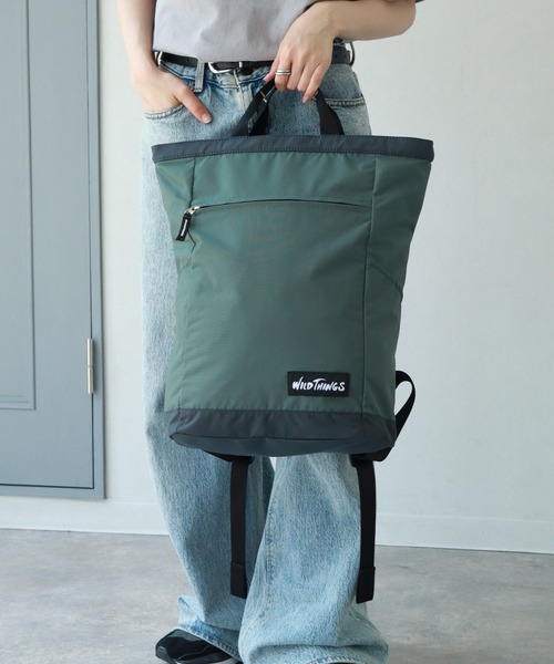 WILD THINGS(ワイルドシングス)の「【WILD THINGS/ワイルドシングス】DELFY fabric 2WAYトートリュック(容量:約13L)(バックパック/リュック・メンズ・ベージュ/グレー/ブラック/ターコイズブルー・FREE)」の3枚目の写真