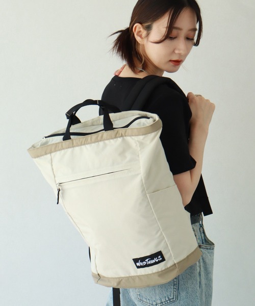 WILD THINGS(ワイルドシングス)の「【WILD THINGS/ワイルドシングス】DELFY fabric 2WAYトートリュック(容量:約13L)(バックパック/リュック・メンズ・ベージュ/グレー/ブラック/ターコイズブルー・FREE)」の22枚目の写真