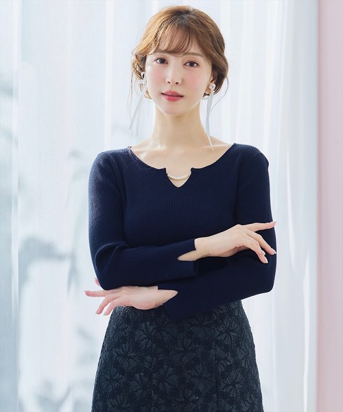 SWINGLE（スウィングル）の「【日本製】シャイニーフラワーレーススカート（スカート・レディース・ピンク/ネイビー/ベージュ・MEDIUM/SMALL）」の17枚目の写真