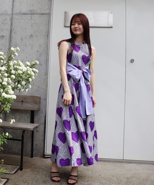 moyan ecri(モヤン エクリ)の「<moyan ecri>アフリカ生地使用バックオープンロングワンピースAFRICA BACK OPEN DRESS(ワンピース・レディース・グリーン系その他/レッド系その他/パープル系その他/パープル系その他2・FREE)」の18枚目の写真