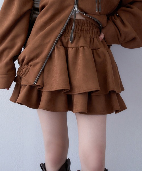 one after another NICE CLAUP(ワンアフターアナザーナイスクラップ)の「【WEB限定/REVIVAL】セットアップ対応/ティアードミニスカート(スカート・レディース・サックスブルー/ネイビー/ブラウン・FREE)」の2枚目の写真