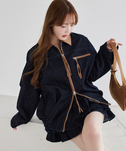 one after another NICE CLAUP(ワンアフターアナザーナイスクラップ)の「【WEB限定/REVIVAL】セットアップ対応/ティアードミニスカート(スカート・レディース・サックスブルー/ネイビー/ブラウン・FREE)」の15枚目の写真