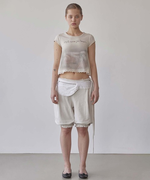 セール】Lace Crop Baby Tee（Tシャツ/カットソー）｜SCULPTOR