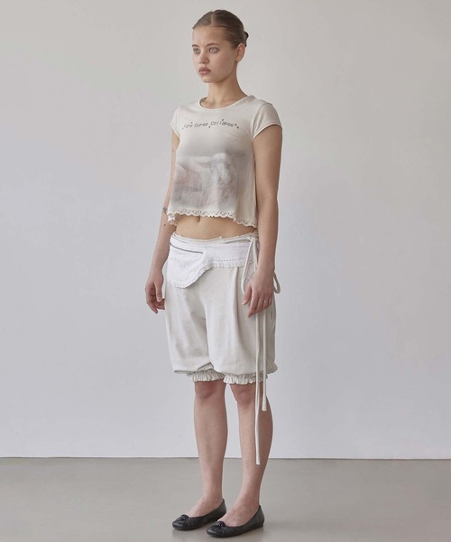 セール】Lace Crop Baby Tee（Tシャツ/カットソー）｜SCULPTOR