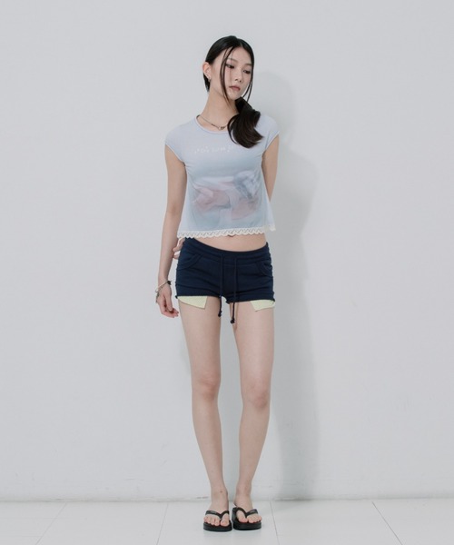 Tシャツ・カットソー SCULPTOR Lace Crop Baby Tee HJ5B0069 セール】Lace Crop Baby Tee（Tシャツ/カットソー）｜SCULPTOR
