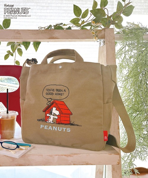 Vintage PEANUTS(ビンテージピーナッツ)の「ルートート / IP.ミディアム.2way.ピーナッツ-0J(ショルダーバッグ・レディース・アイボリー/グレー/カーキ・FREE)」の3枚目の写真