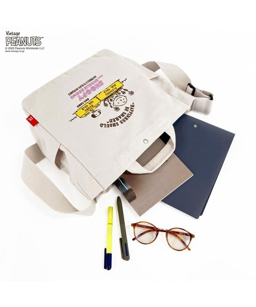 Vintage PEANUTS(ビンテージピーナッツ)の「ルートート / IP.ミディアム.2way.ピーナッツ-0J(ショルダーバッグ・レディース・アイボリー/グレー/カーキ・FREE)」の2枚目の写真