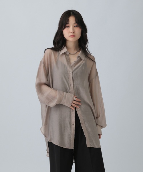 ブラウス シャツ シアーシャツチュニック　571461 レディース シアーシャツチュニック 571461（シャツ/ブラウス）｜LEPSIM