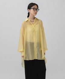 シアーシャツ」に該当するシャツ/ブラウス（イエロー/黄色系