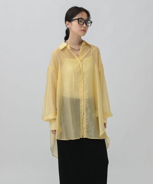 週末セール　レプシィム　シアーシャツチュニック　ピンク　LEPSIM シアーシャツチュニック 571461（シャツ/ブラウス）｜LEPSIM