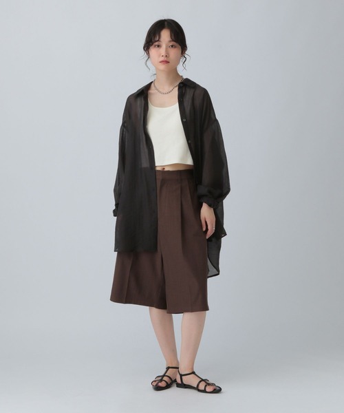 LEPSIM(レプシィム)の「シアーシャツチュニック 571461(シャツ/ブラウス・レディース・グレイッシュベージュ/ブラック/ピンク/イエロー・FREE)」の11枚目の写真