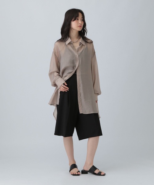 LEPSIM(レプシィム)の「シアーシャツチュニック 571461(シャツ/ブラウス・レディース・グレイッシュベージュ/ブラック/ピンク/イエロー・FREE)」の19枚目の写真