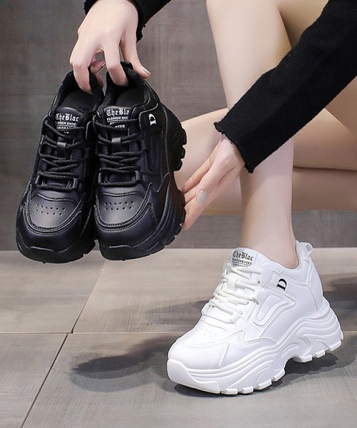 Lace Ladies(レースレディース)の「ワンカラー ナローストラップ 厚底 ダッド スニーカー(スニーカー・レディース・ホワイト/ブラック・22.5cm/23cm/23.5cm/24cm/24.5cm/25cm)」の16枚目の写真