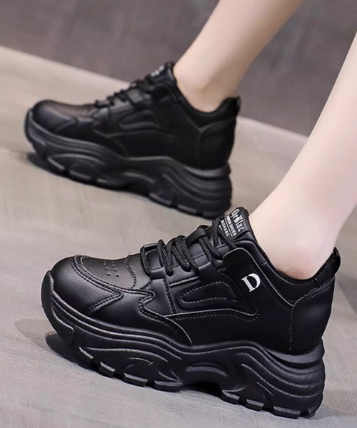 Lace Ladies(レースレディース)の「ワンカラー ナローストラップ 厚底 ダッド スニーカー(スニーカー・レディース・ホワイト/ブラック・22.5cm/23cm/23.5cm/24cm/24.5cm/25cm)」の19枚目の写真